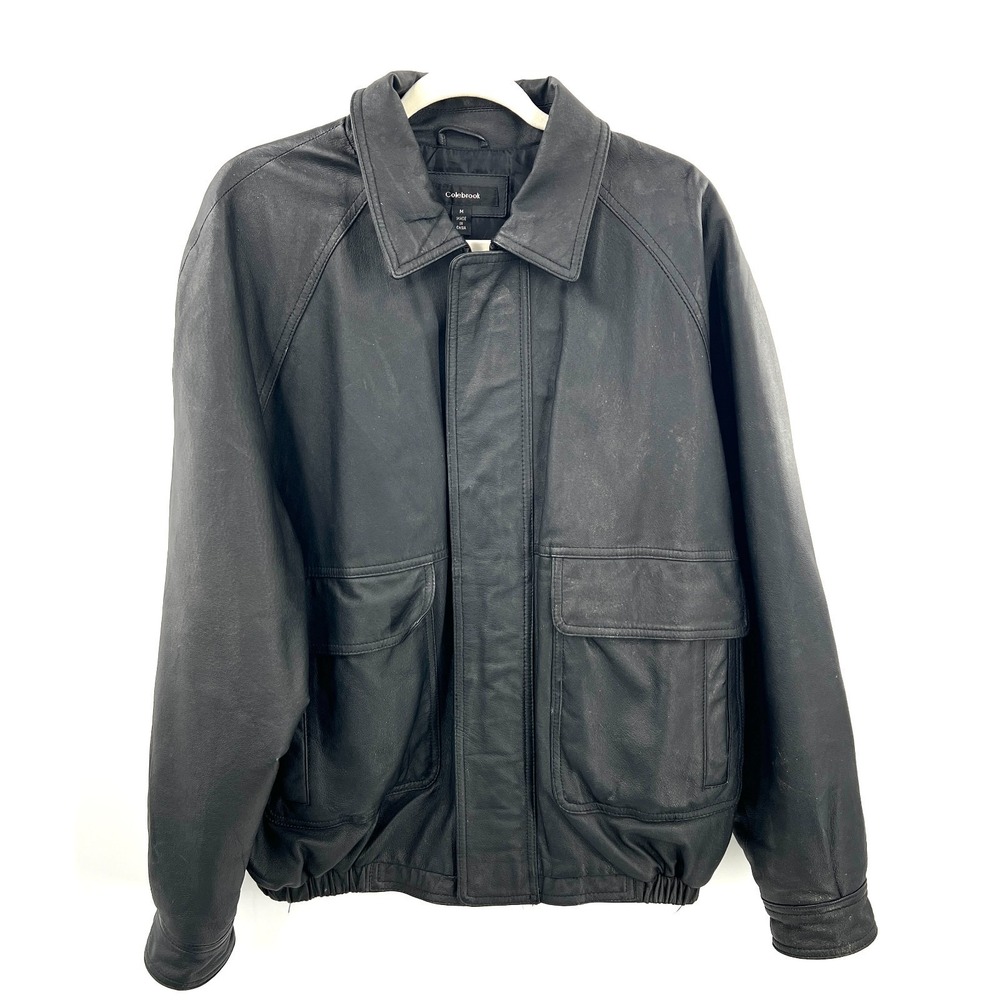 Colebrook genuine‎ leather motorcycle biker jacket bomber emo indie sleaze M